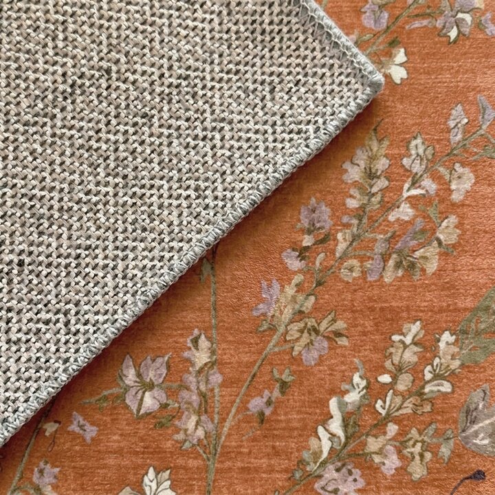 Waschbarer Teppich - Misty Floral Terrakotta - 4
