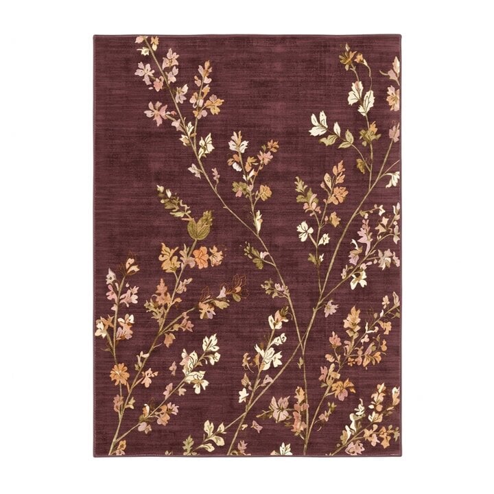 Waschbarer Teppich - Misty Floral Braun - 1