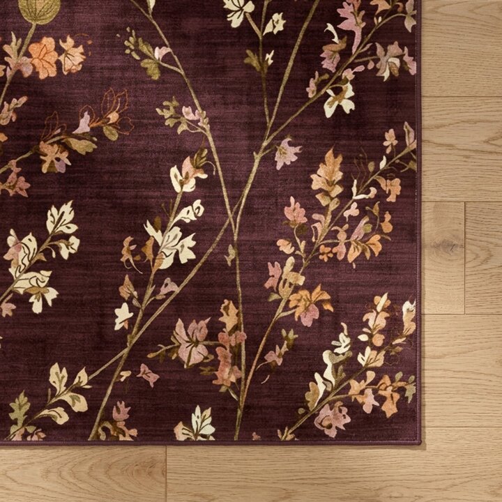 Waschbarer Teppich - Misty Floral Braun - 3