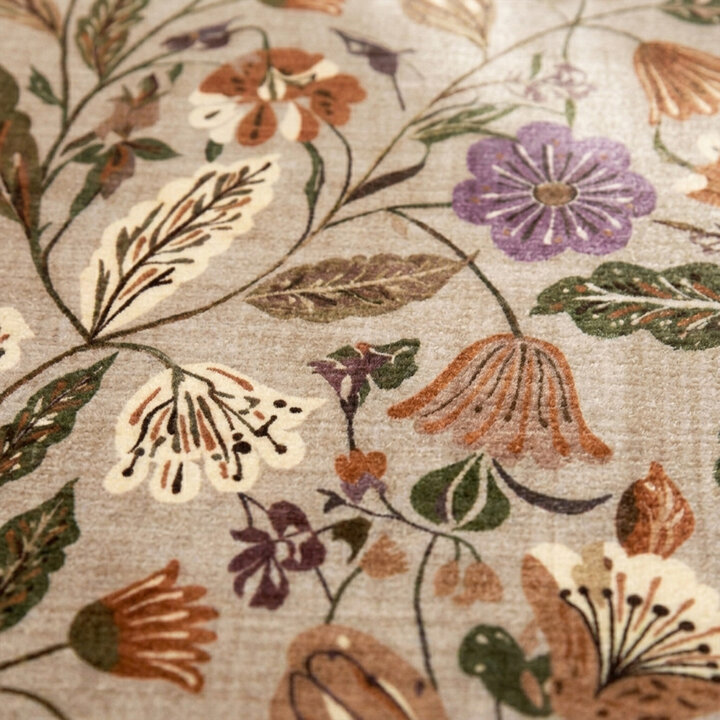 Waschbarer Teppich Rund - Misty Flowers Creme - 2