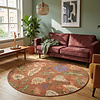 Waschbarer Teppich Rund - Misty Flowers Terrakotta - thumbnail
