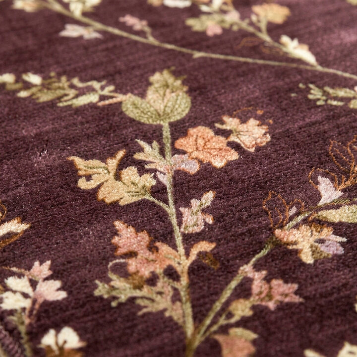 Waschbarer Teppich Rund - Misty Floral Braun - 2