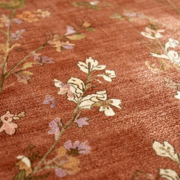 Waschbarer Teppich Rund - Misty Floral Terrakotta - 2