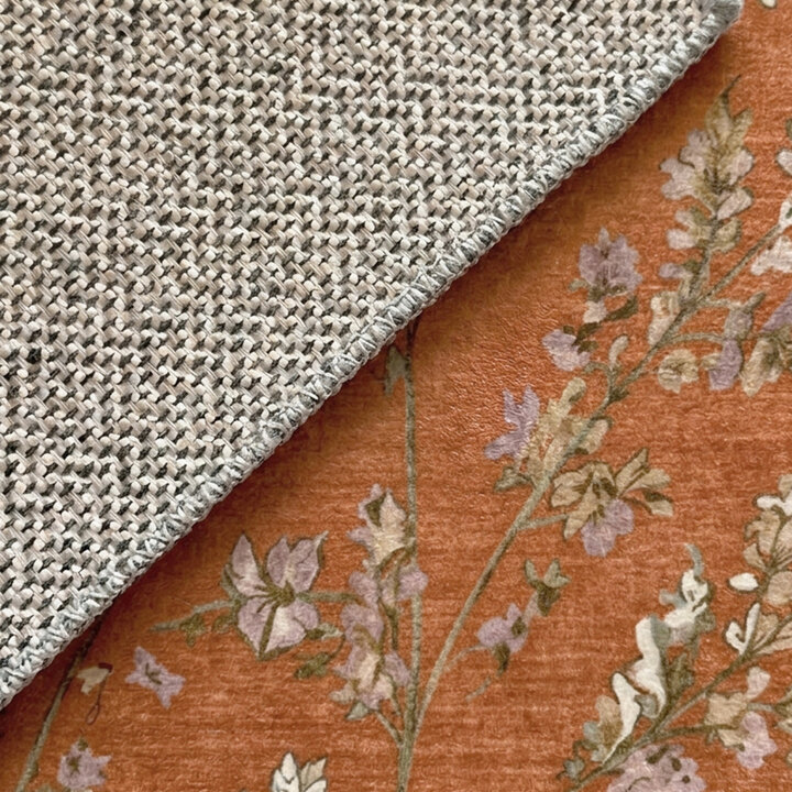 Waschbarer Teppich Rund - Misty Floral Terrakotta - 4