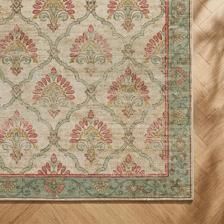 Teppich Vintage - Sage Grid Grün - 3