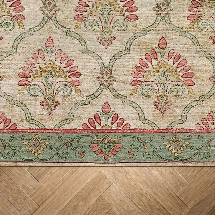 Teppich Vintage - Sage Grid Grün - 4
