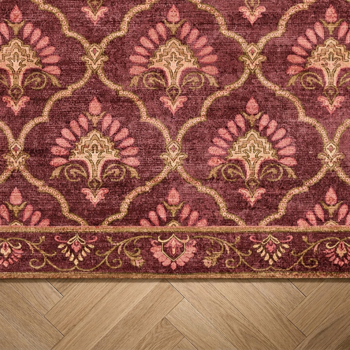 Teppich Vintage - Sage Grid Rot - 4