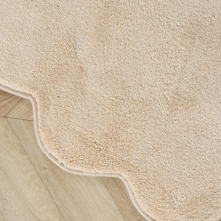 Waschbarer Teppich Rund - Puck Beige - 3