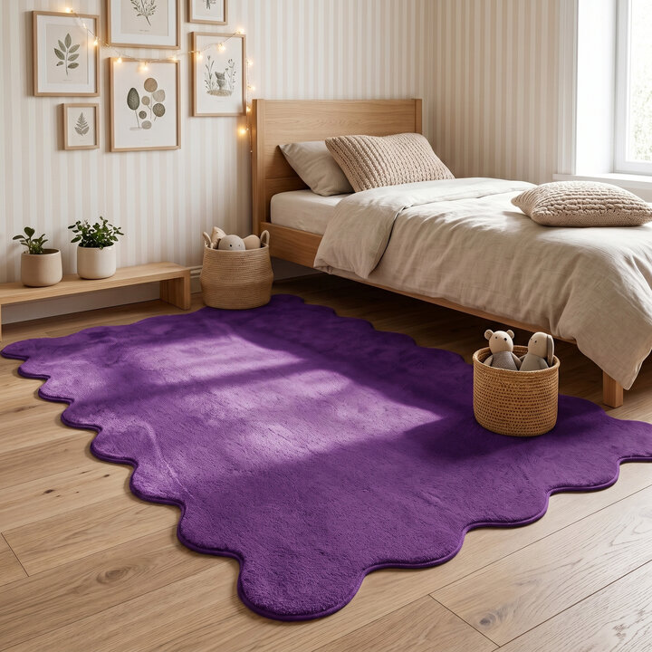 Waschbarer Teppich - Puck Lila