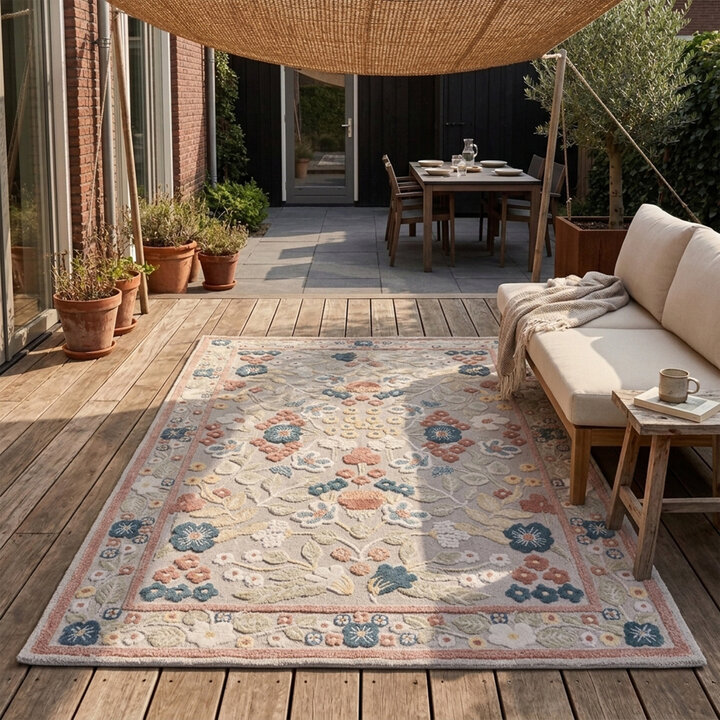 In - & Outdoorteppich - Bloom Oriental Bunt