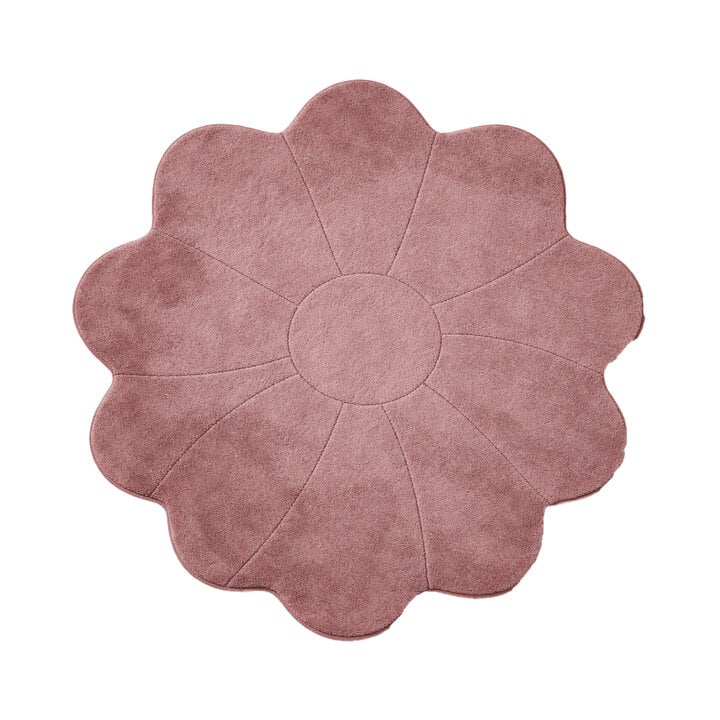 Kinderteppich Waschbar - Coco Blume Dunkelrosa - 1