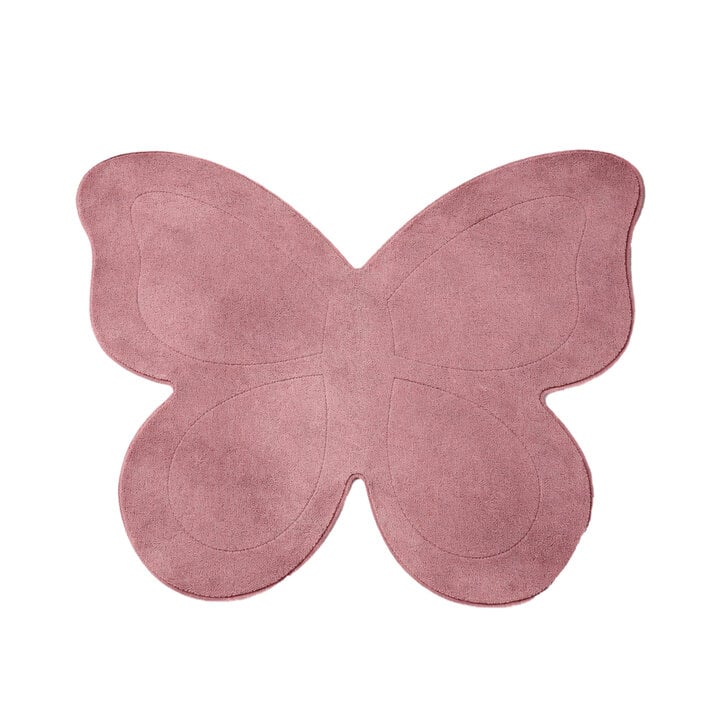 Kinderteppich Waschbar - Coco Schmetterling Dunkelrosa - 1