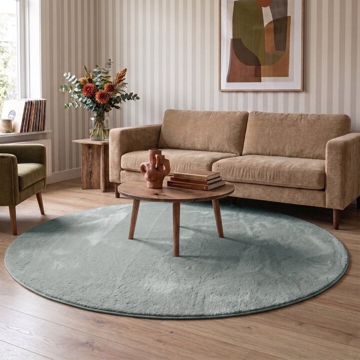 Waschbarer Teppich Rund - Vivid Grün