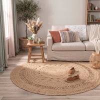 Jute Teppich Rund - Fair Rotan Natur
