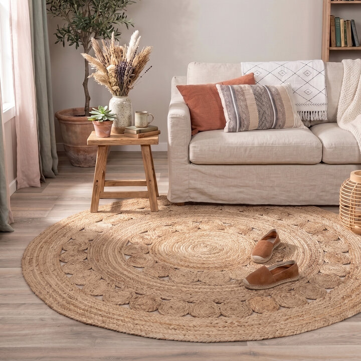 Jute Teppich Rund - Fair Sun Natur
