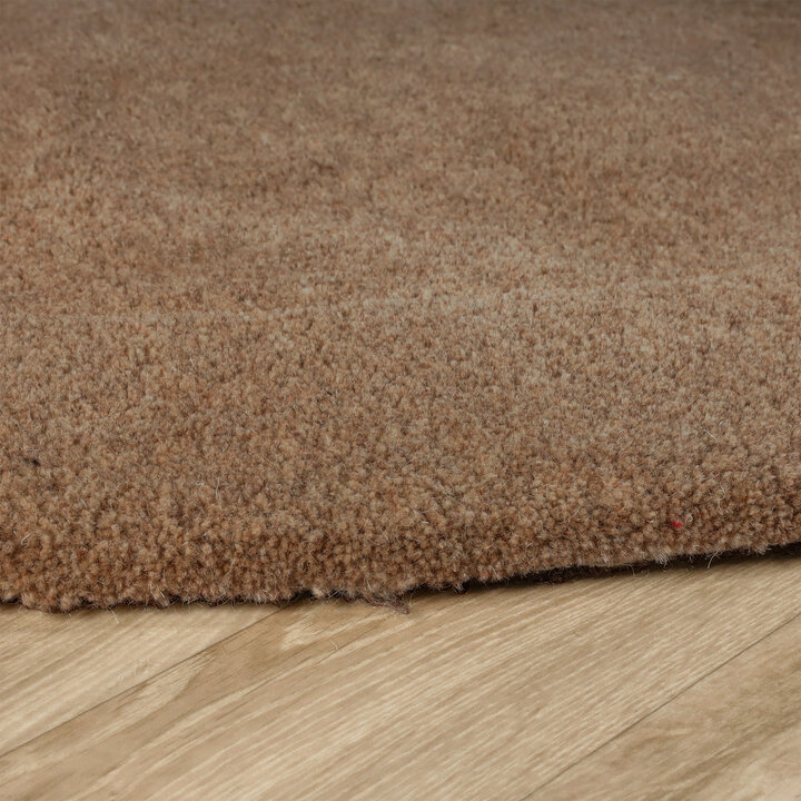 Wollteppich Rund - Isara Border Braun - 5