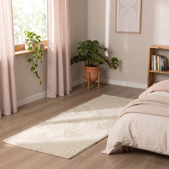Flauschiger Läufer - Cozy Creme