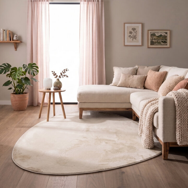 Flauschiger Teppich - Cozy Pebble Creme