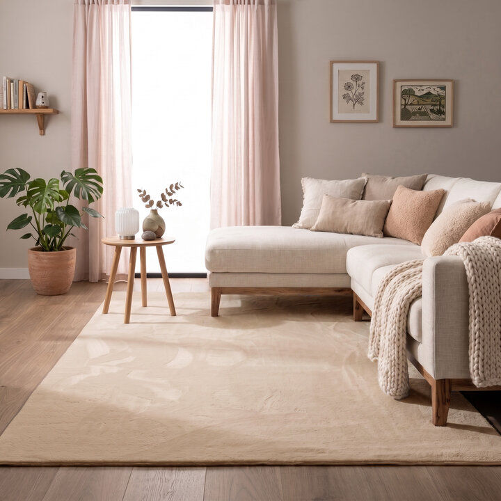 Flauschiger Teppich - Cozy Beige