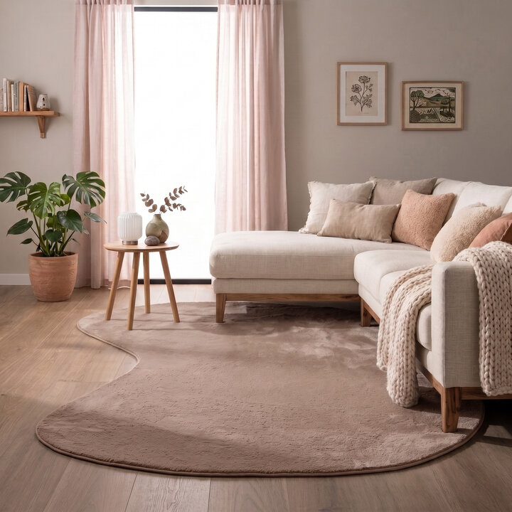 Flauschiger Teppich - Cozy Ripple Taupe