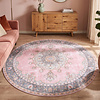 Teppich Vintage Rund - Lily Medaillon Rosa - thumbnail