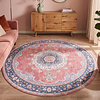 Teppich Vintage Rund - Lily Medaillon Rot Rosa - thumbnail