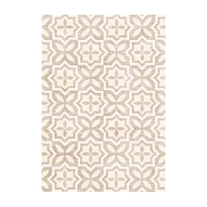 Geometrischer Outdoor Teppich - Mosaic Medina Creme - 1