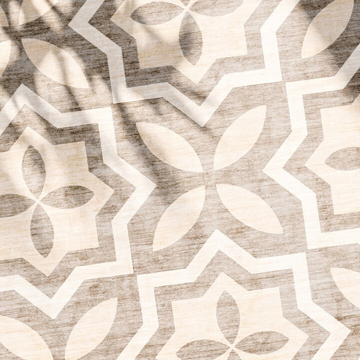 Geometrischer Outdoor Teppich - Mosaic Medina Creme - 2