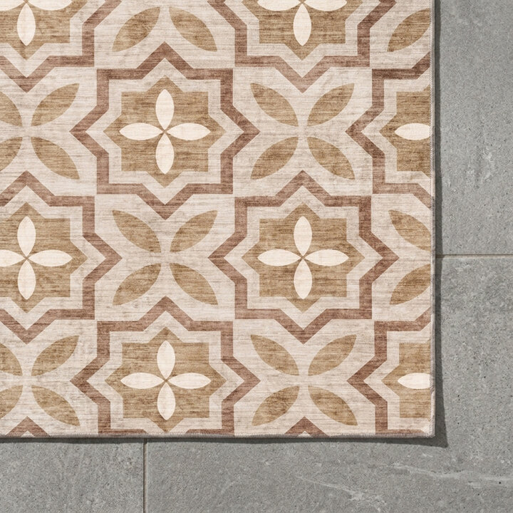 Geometrischer Outdoor Teppich - Mosaic Medina Terra - 3