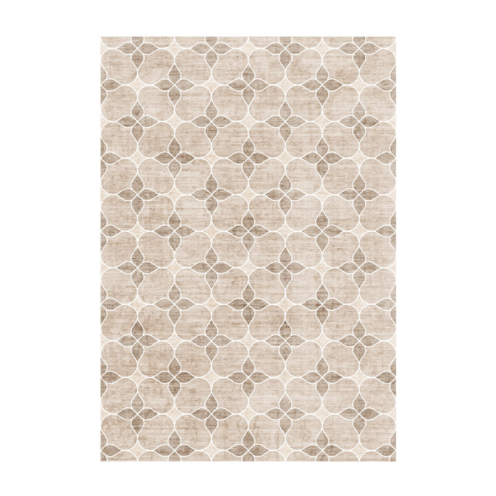 Geometrischer Outdoor Teppich - Mosaic Dot Creme - 1