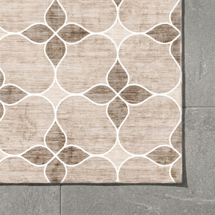 Geometrischer Outdoor Teppich - Mosaic Dot Creme - 3