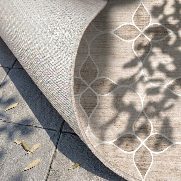 Geometrischer Outdoor Teppich - Mosaic Dot Creme - 4