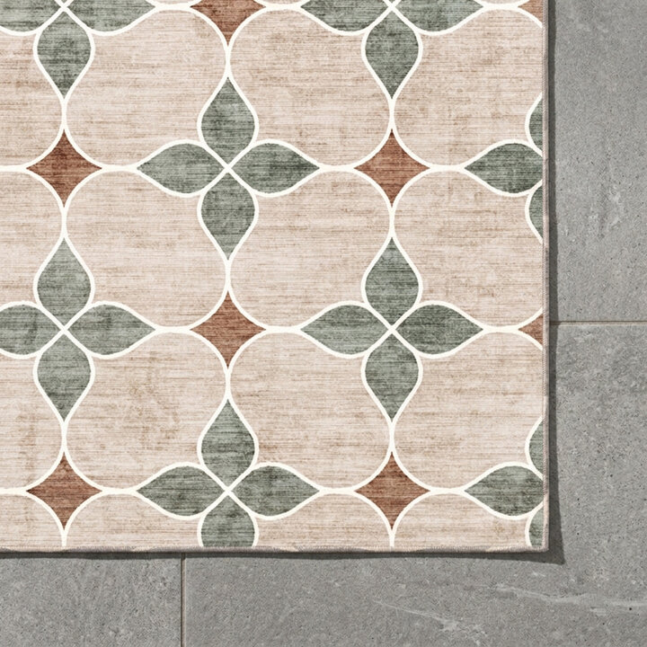 Geometrischer Outdoor Teppich - Mosaic Dot Grün - 3