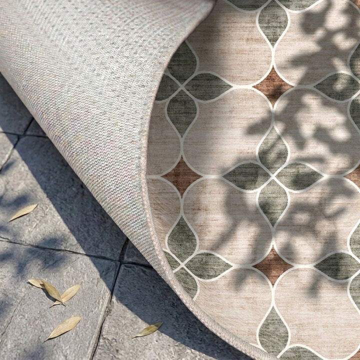 Geometrischer Outdoor Teppich - Mosaic Dot Grün - 4