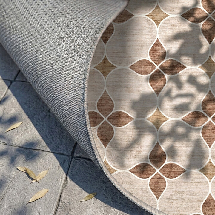 Geometrischer Outdoor Teppich - Mosaic Dot Terra - 4