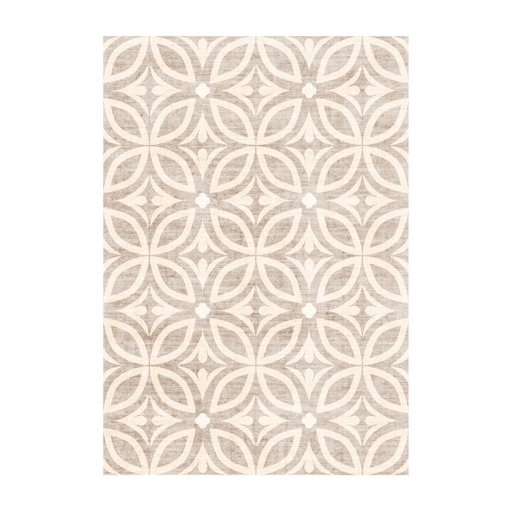 Geometrischer Outdoor Teppich - Mosaic Petal Creme - 1