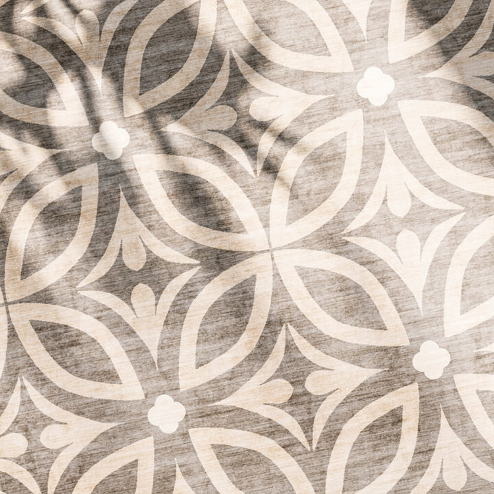 Geometrischer Outdoor Teppich - Mosaic Petal Creme - 2