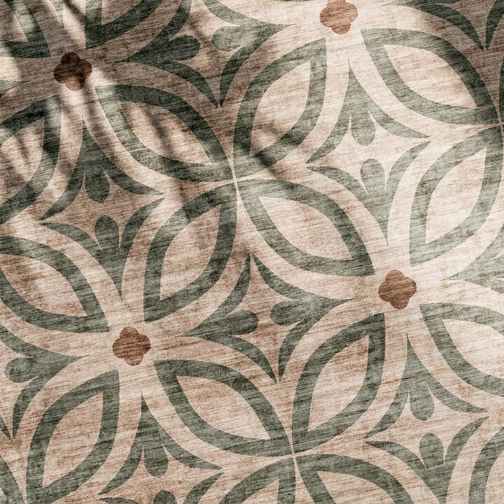 Geometrischer Outdoor Teppich - Mosaic Petal Grün - 2