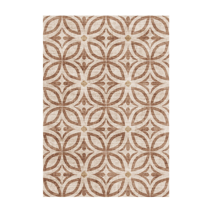 Geometrischer Outdoor Teppich - Mosaic Petal Terra - 1