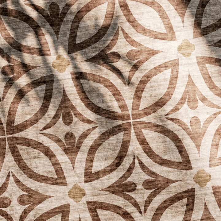 Geometrischer Outdoor Teppich - Mosaic Petal Terra - 2