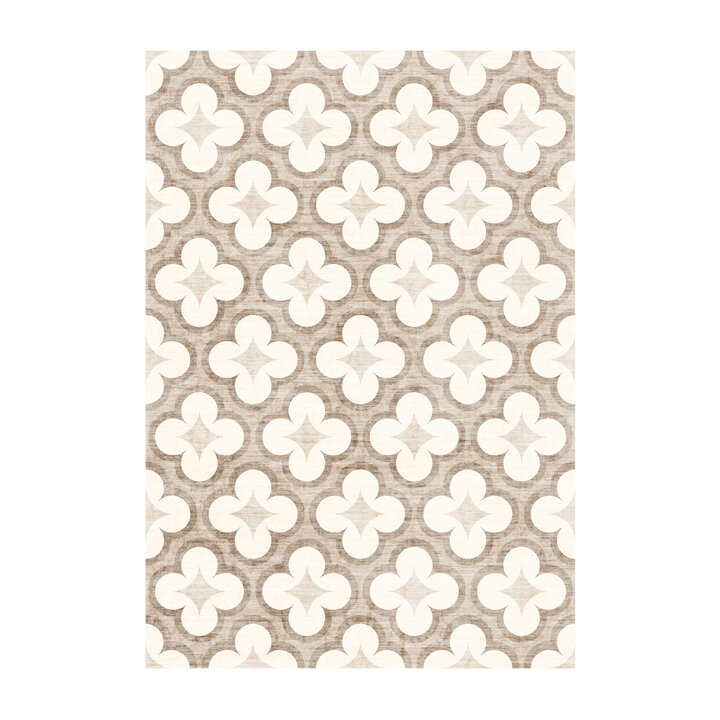 Geometrischer Outdoor Teppich - Mosaic Clover Creme - 1