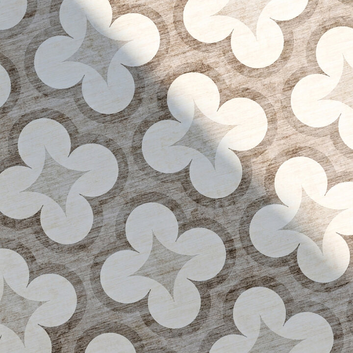 Geometrischer Outdoor Teppich - Mosaic Clover Creme - 2