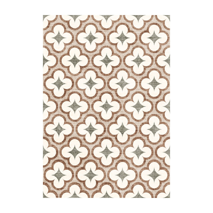 Geometrischer Outdoor Teppich - Mosaic Clover Grün - 1