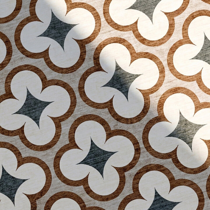 Geometrischer Outdoor Teppich - Mosaic Clover Grün - 2