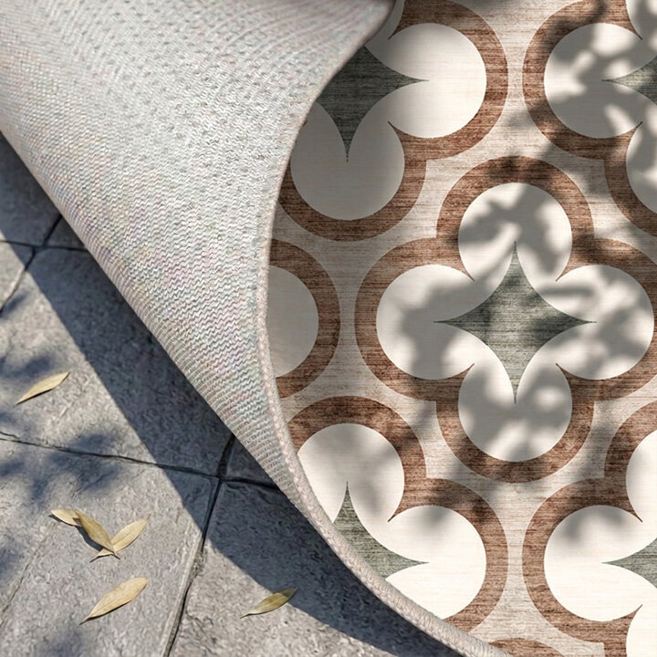 Geometrischer Outdoor Teppich - Mosaic Clover Grün - 4
