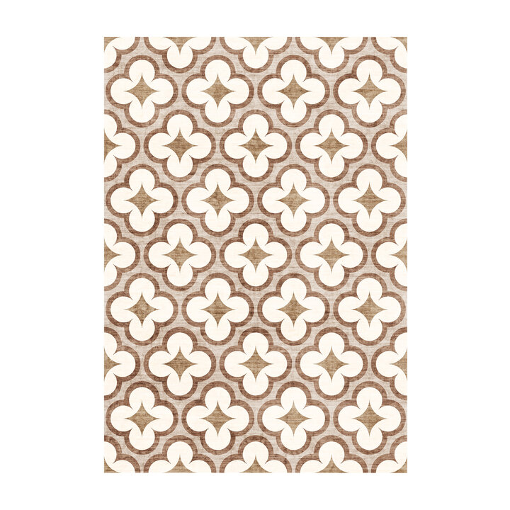 Geometrischer Outdoor Teppich - Mosaic Clover Terra - 1