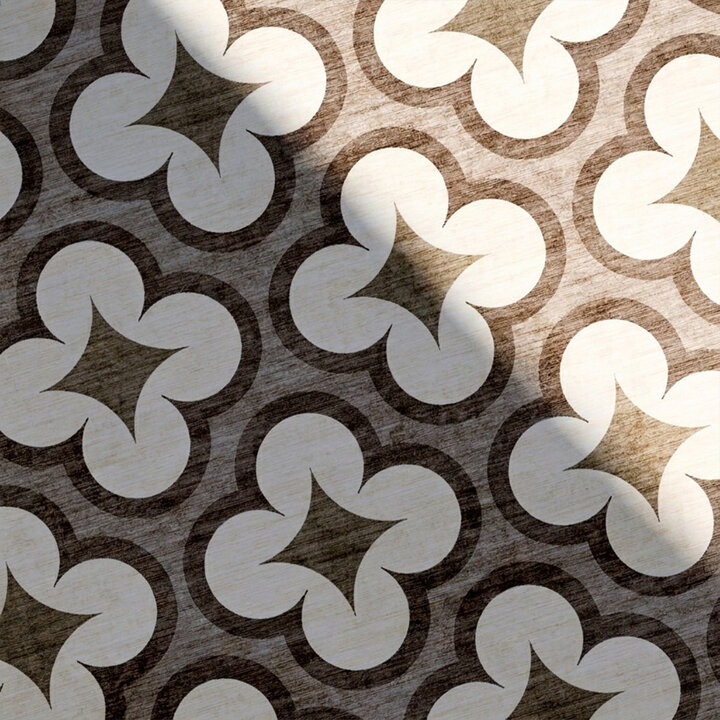 Geometrischer Outdoor Teppich - Mosaic Clover Terra - 2