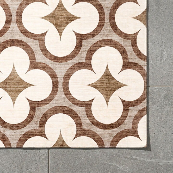 Geometrischer Outdoor Teppich - Mosaic Clover Terra - 3
