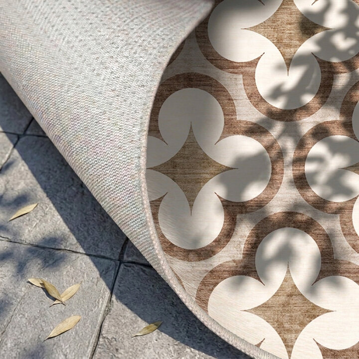 Geometrischer Outdoor Teppich - Mosaic Clover Terra - 4