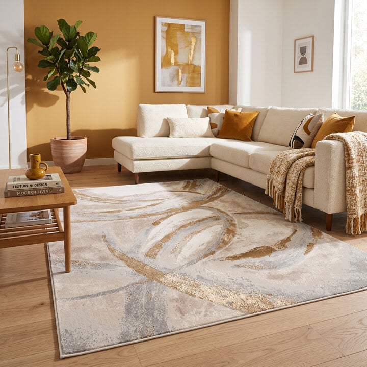Teppich Modern - Leonore Cotto Creme Braun